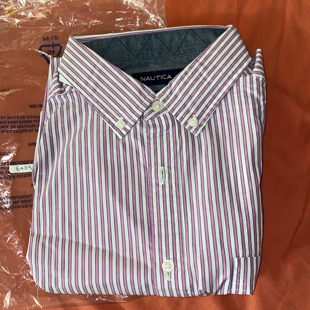 Nautica Classic Fit Stripe Poplin Shirt